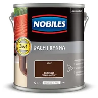 Emalie - Farba akrylowa Dach i Rynna Brązowy Czekoladowy 5 l Nobiles - miniaturka - grafika 1