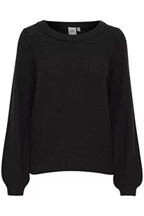 ICHI Sweter damski IHNOELLE LS, 200575/czarny solidny, M - Swetry damskie - miniaturka - grafika 1