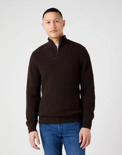 Wrangler Half Zip Knit Męski Sweter Rozpinany Delicioso Brown W8D0Pjh38-4Xl - Swetry męskie - miniaturka - grafika 1