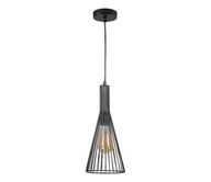 Lampy sufitowe - Żyrandol na lince TIANA 1xE27/20W/230V śr. 15,5 cm czarny - miniaturka - grafika 1