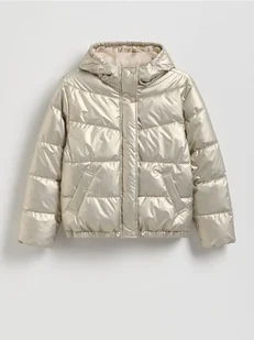 Reserved - Kurtka z imitacji skóry z metalicznym połyskiem - złoty - Kurtki i płaszcze dla dziewczynek - miniaturka - grafika 1