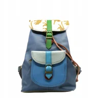 Torebki damskie - Plecak skórzany kieszenie pojemny kolorowy ze skrawków oryginalny OLIVKA - miniaturka - grafika 1