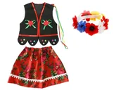 Dresy i komplety dla dziewczynek - ZESTAW KRAKOWIANKA CZARNO-CZERWONY 116-140 3el - miniaturka - grafika 1