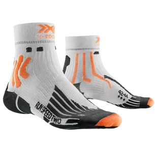 XSOCKS skarpety biegowe RUN SPEED TWO 4.0 MEN arctic white/trick orange - Skarpetki sportowe męskie - miniaturka - grafika 1