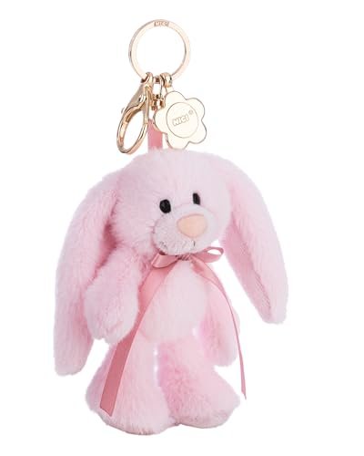 NICI 62949 breloczek króliczek Lopino, z karabińczykiem, wierny towarzysz do plecaka, torby, zawieszka na klucze dla małych i dużych, 13 cm, różowy