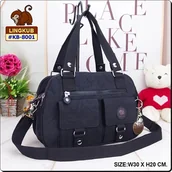 Torebki damskie - TEMU Damska Torebka Crossbody - Minimalistyczna Nylonowa Torebka z Zamknięciem na Zamek Błyskawiczny, Złote Elementy Ozdobne i Odpinany Pasek, - miniaturka - grafika 1