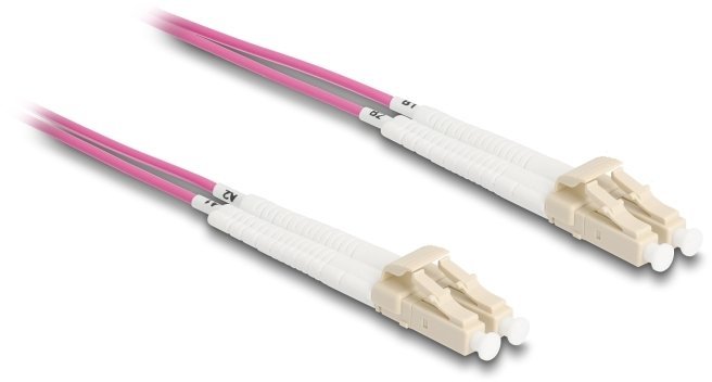 DeLOCK Optical Fiber Cable LC Duplex to LC Duplex Multi-mode OM4 angled 5 m, 5 m, OM4, LC, LC