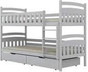 Łóżka dla dzieci i młodzieży - Łóżko piętrowe JULITA 180x80 białe drewniane z szufladami KOCOT KIDS - miniaturka - grafika 1