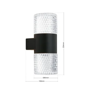 ORION Kinkiet zewnętrzny LED Mondo, czarny, wysokość 20,4 cm, aluminium, - Lampy ogrodowe - miniaturka - grafika 1