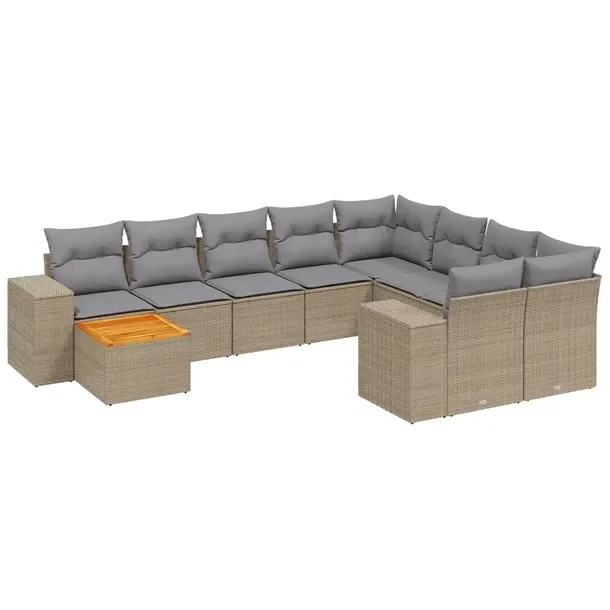 Zestaw mebli ogrodowych modułowych beżowy rattan PE 62 x 62 x 69 cm