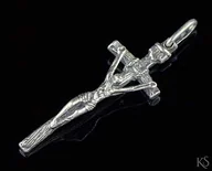 Biżuteria religijna - Srebrny Krzyżyk Papieski mały KR-13 925 - miniaturka - grafika 1