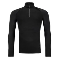 Koszulki sportowe męskie - Ortovox 230 Competition Zip Neck, męski, czarny - miniaturka - grafika 1
