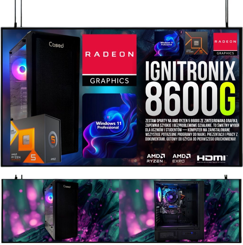 Komputer Adronix ZESTAW IGNITRONIX R5 8600G/32GB/RADEON 760M/1TB M.2/W11 17905616392