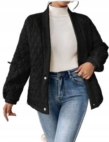 SHEIN KURTKA DAMSKA CZARNA PIKOWANA CASUAL 38 ŁŁC