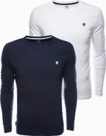 Koszulki męskie - Ombre Zestaw longsleeve męski z długim rękawem - mix 2-pak V1 Z40 XXL - miniaturka - grafika 1
