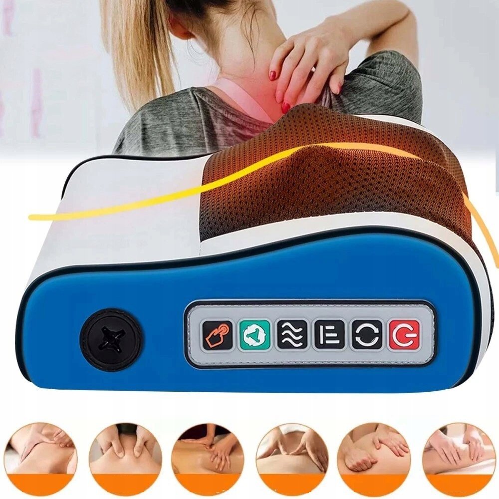 PODUSZKA MASUJĄCA DO MASAŻU PLECÓW, CIAŁA I KARKU MASAŻER SHIATSU GRZEJĄCY