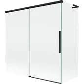 Parawany nawannowe - Mexen Rox L parawan nawannowy 2-skrzydłowy rozsuwany 160 + 70 x 150 cm, transparent, czarny - 8C9L-160-070-70-00 - miniaturka - grafika 1