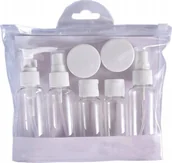 Kosmetyczki, organizery i kuferki - Korbi BUTELKI POJEMNIKI PODRÓŻNE NA KOSMETYKI DO SAMOLOTU BAGAŻU ZESTAW 10 EL - miniaturka - grafika 1