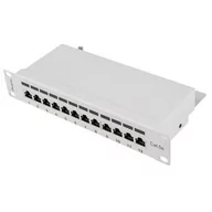 Akcesoria do szaf serwerowych - Lanberg Patch Panel 12 Port 1U 10 cali kategoria 5e ekranowany szary - miniaturka - grafika 1