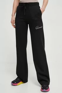 Spodnie damskie - Guess spodnie dresowe kolor czarny gładkie - grafika 1