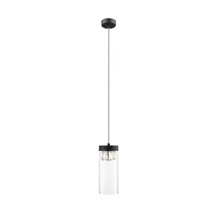 Zuma Line LAMPA wisząca GEM P0389-01D-P7AC szklana OPRAWA tuba ZWIS glamour z kryształkami czarny przezroczysty P0389-01D-P7AC - Lampy sufitowe - miniaturka - grafika 1