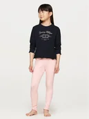 Legginsy - Tommy Hilfiger Komplet bluzka i legginsy Ls Pj Legging Set UG0UG00763 Granatowy Regular Fit - miniaturka - grafika 1