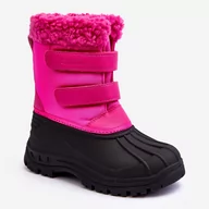 Buty dla dziewczynek - Dziecięce Śniegowce Na Rzepy Big Star Fuksja MM374112 czarne - miniaturka - grafika 1
