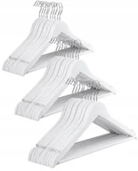 Wieszaki i stojaki - Wieszaki na ubrania, drewniane, 30 szt, Massido, biały - miniaturka - grafika 1