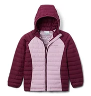 Kurtki i płaszcze dla dziewczynek - Columbia Młodzieżowa kurtka z kapturem Powder Lite, Marionberry, Aura, XL - miniaturka - grafika 1