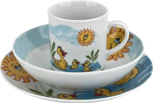 Lubiana Zestaw naczyń dla dzieci Kaczuszki porcelanowy - Miseczki i talerzyki dla dzieci - miniaturka - grafika 1