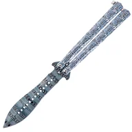 Noże - Nóż składany motylek Grey Damascus - miniaturka - grafika 1