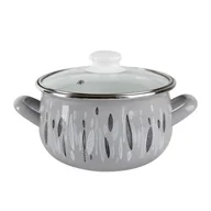 Garnki - Garnek emaliowany pyza AUTUMN szary pokrywka 22 cm 5,3 l - miniaturka - grafika 1