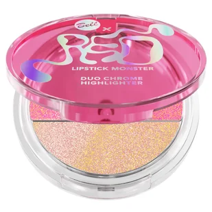 Bell x Red Lipstick Monster Duo Chrome Highlighter Podwójny Rozświetlacz 01 Crystal - Rozświetlacze do twarzy i ciała - miniaturka - grafika 1