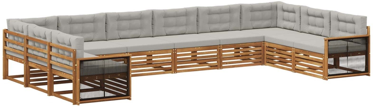 vidaXL Zestawy sof z poduszką 10 pcs Lite Drewno Akacji