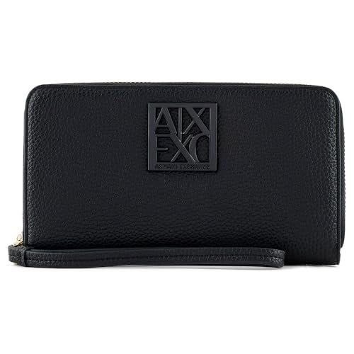 Armani Exchange Women's Susy SLG Zip around, czarny, czarny, jeden rozmiar