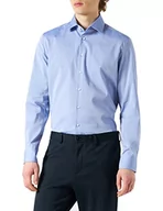 Koszule męskie - Seidensticker Męska koszula biznesowa - Slim Fit - nie wymaga prasowania - B.D. Kołnierz - Długi rękaw - 100% bawełna, niebieski (średni niebieski 16), 40 - miniaturka - grafika 1