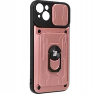 Etui i futerały do telefonów - Bizon Etui Case CamShield Card Slot Ring do iPhone 14 Plus jasnoróżowe - miniaturka - grafika 1