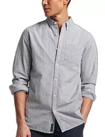 Bluzy męskie - Superdry Studios Seersucker L/S Shirt Bluza męska, Navy Optic, XL - miniaturka - grafika 1