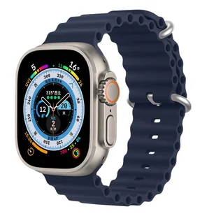 Pasek do Apple Watch 45mm / 44mm / 42mm Silikon Regulowany Dux Ducis Granatowy - Akcesoria do smartwatchy - miniaturka - grafika 1