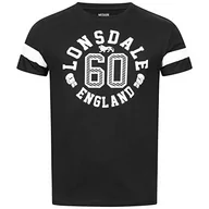 Koszulki męskie - Lonsdale Męski T-shirt Askerswell, czarny/biały, XL - miniaturka - grafika 1