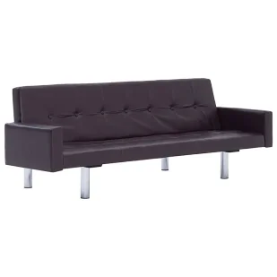 Rozkładana sofa Enya 2X z podłokietnikami - brązowa - Sofy i kanapy - miniaturka - grafika 1