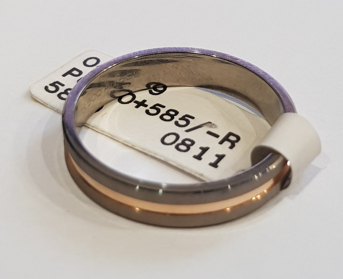 Palladium Nowoczesna Obrączka Pallad 500 Złoto 585 14K