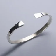 Bransolety męskie - Bransoletka z litego srebra męska okazała na grubszy nadgarstek - miniaturka - grafika 1