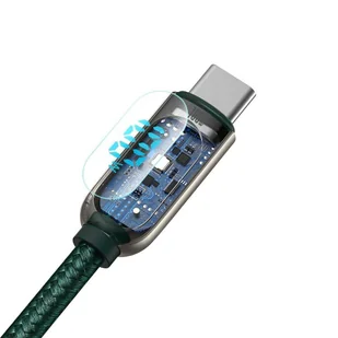 Baseus kabel USB Typ C - USB Typ C 100W (20V / 5A) Power Delivery z wyświetlaczem ekranem miernik mocy 2m zielony (CATSK-C06) - Kable USB - miniaturka - grafika 9