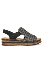 Sandały damskie - Rieker Sandały 62971-00 Czarny - miniaturka - grafika 1