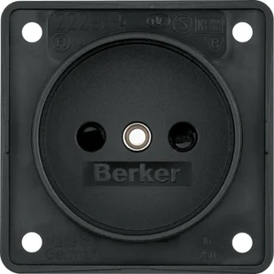 Berker Integro Flow Berker Gniazdo bez uziemieniaz podwyższona ochroną styków, mechanizm, czarny, mat - Gniazdka elektryczne - miniaturka - grafika 1