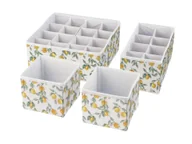 Pudła i pojemniki do przechowywania - LIVARNO home Zestaw 4 organizerów do szuflad (Biały/żółty) - miniaturka - grafika 1