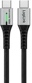 Kable USB - LogiLink USB-C 480 Mb/s, 100W 0.3m w oplocie czarny - miniaturka - grafika 1