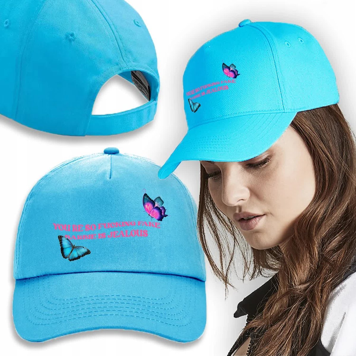 CZAPKA Niebieska Daszek Na Wiosnę FUCKING FAKE Wz