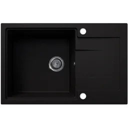 EOS Zlewozmywak granitowy jednokomorowy z ociekaczem DURAN czarny brokat złoty - Zlewozmywaki EOS Zlewozmywak granitowy jednokomorowy z ociekaczem DURAN czarny brokat złoty - Zlewozmywaki - miniaturka - grafika 1